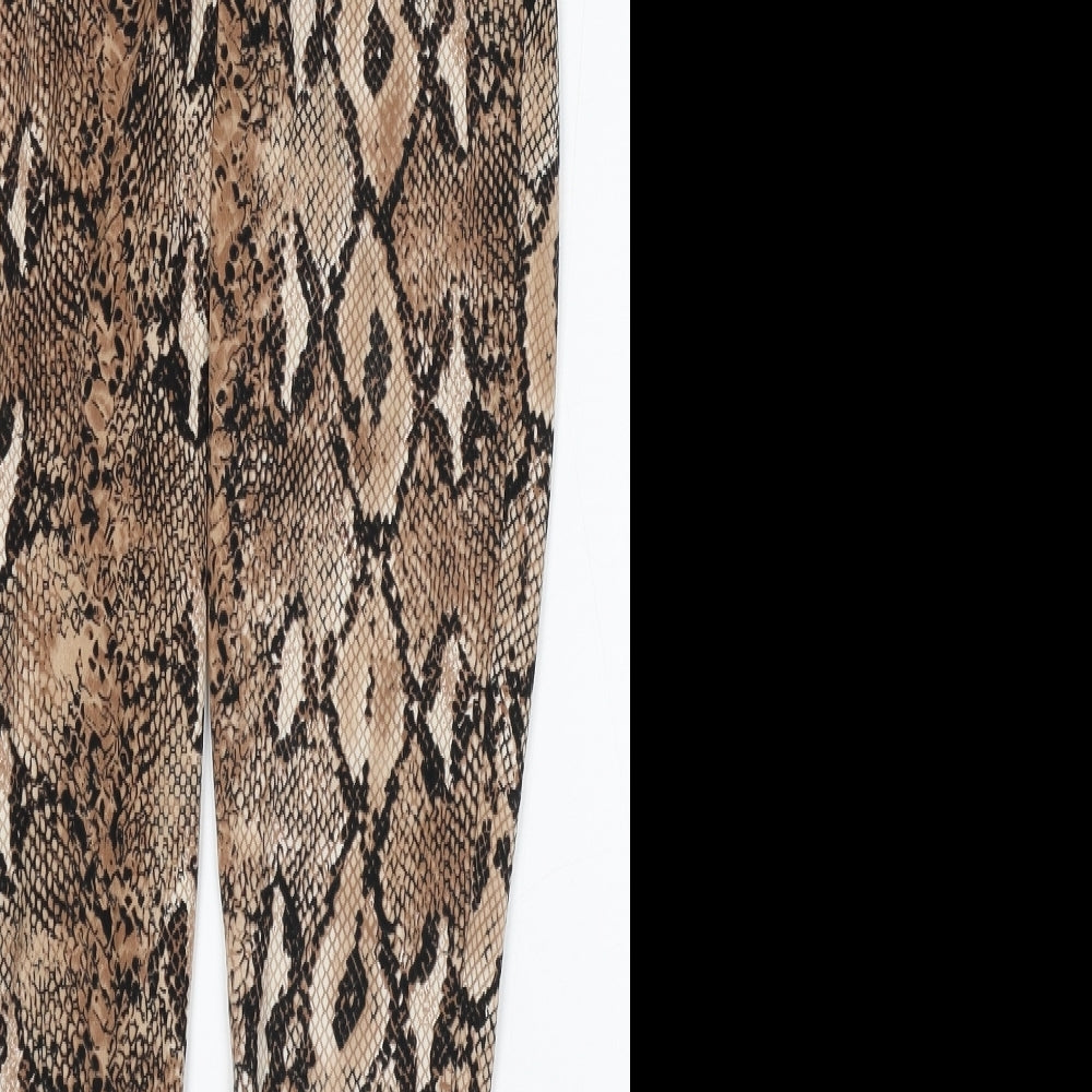 New Look Womens Multicoloured Animal Print Polyester Capri Leggings Size M L30 in