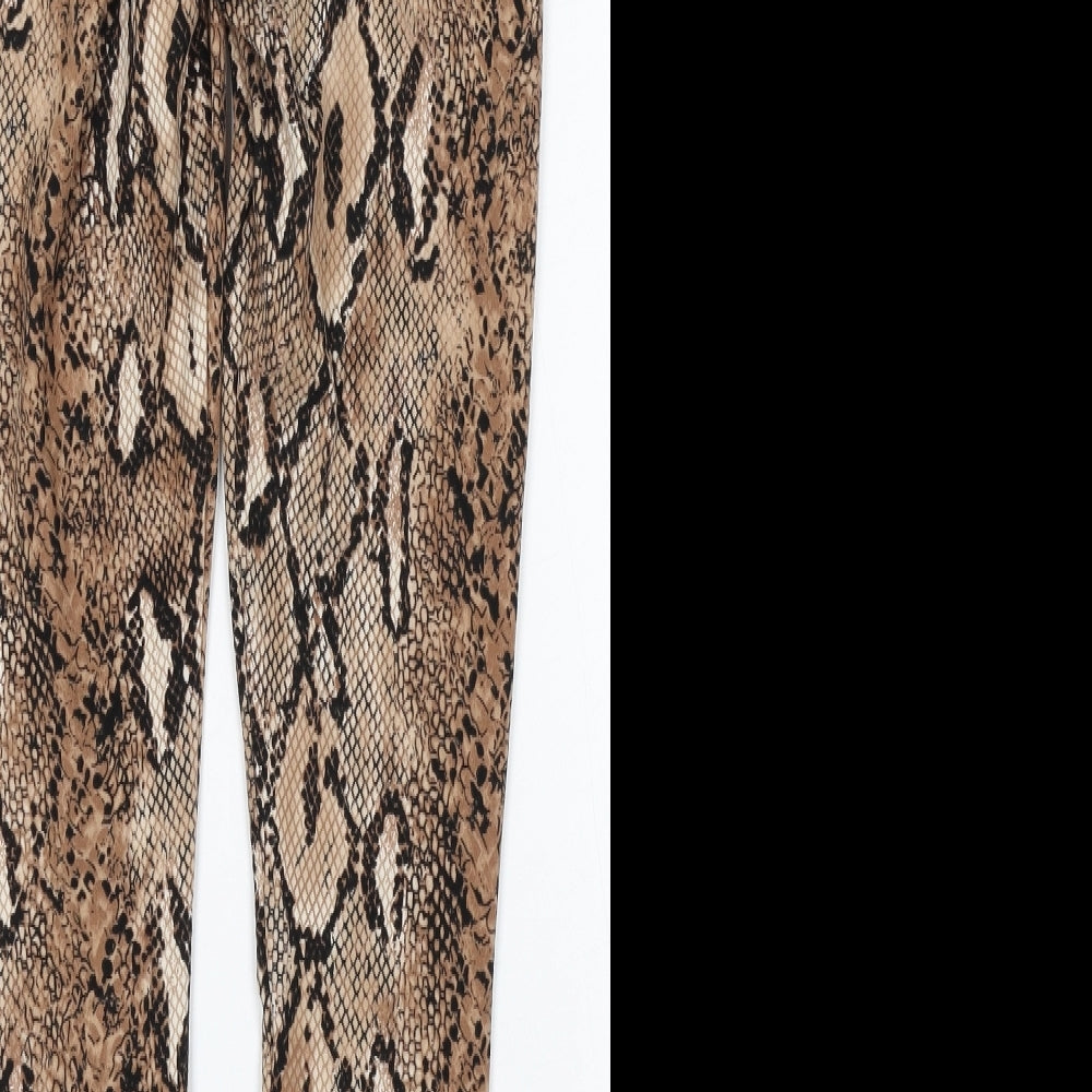 New Look Womens Multicoloured Animal Print Polyester Capri Leggings Size M L30 in