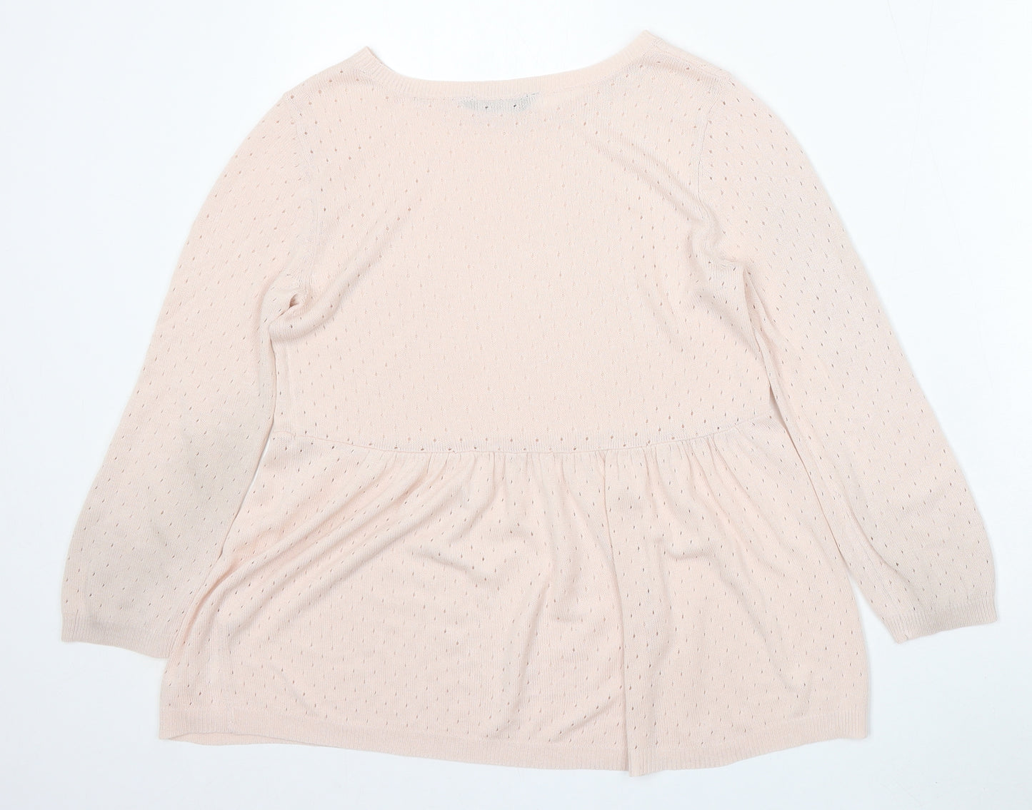 Dorothy Perkins Womens Pink Round Neck Geometric Acrylic Pullover Jumper Size 8
