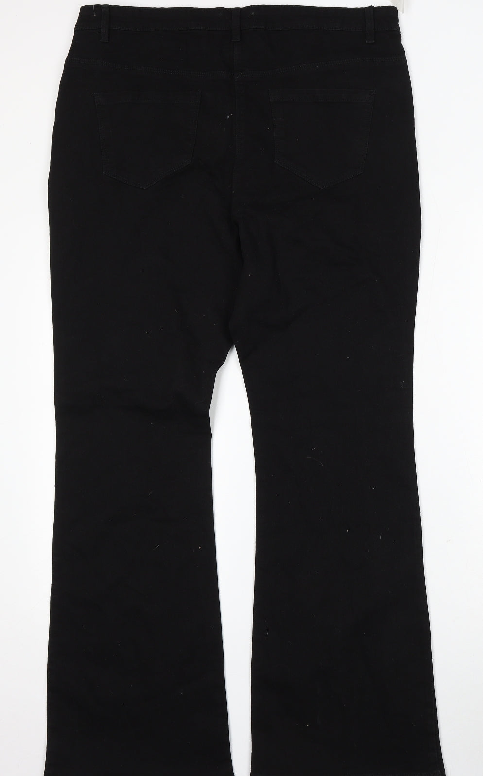 Studio Denim Womens Black Cotton Bootcut Jeans Size 16 L32 in Regular Button
