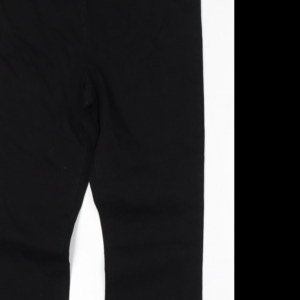 Studio Denim Womens Black Cotton Bootcut Jeans Size 16 L32 in Regular Button