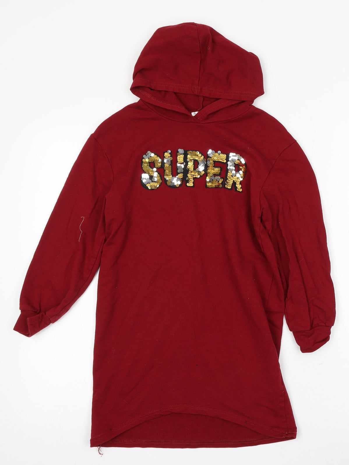 SheIn Girls Red Cotton Pullover Hoodie Size 9 Years
