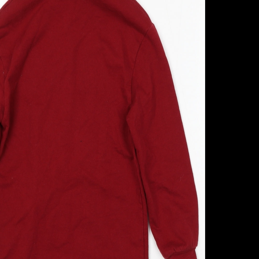 SheIn Girls Red Cotton Pullover Hoodie Size 9 Years