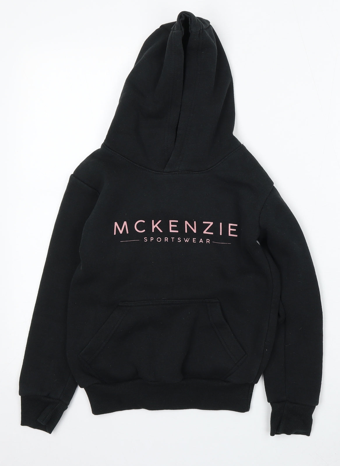 McKenzie Girls Black Cotton Pullover Hoodie Size 8-9 Years