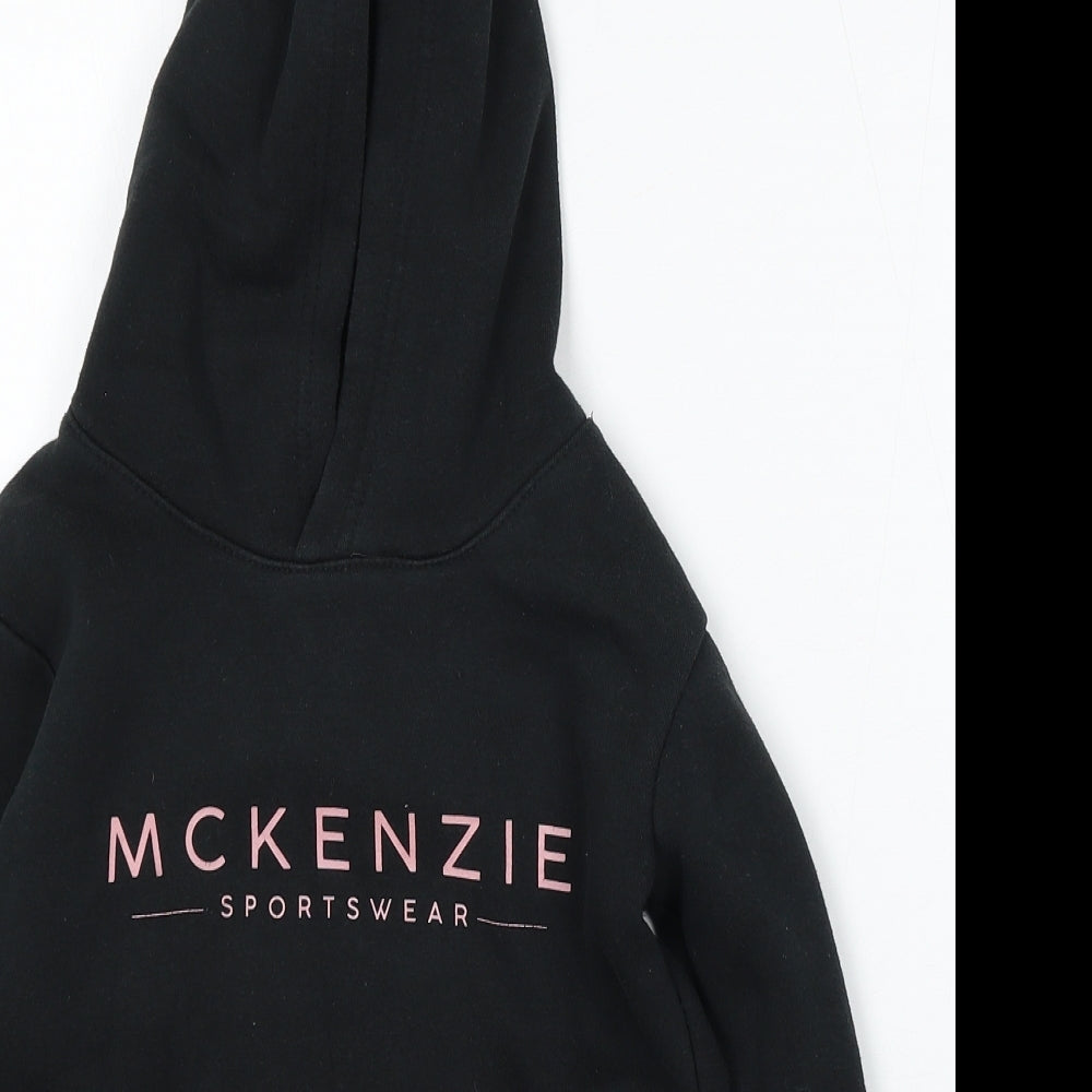 McKenzie Girls Black Cotton Pullover Hoodie Size 8-9 Years