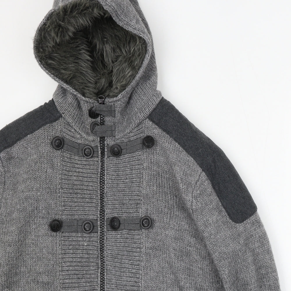 River Island Mens Grey Jacket Size XL Zip