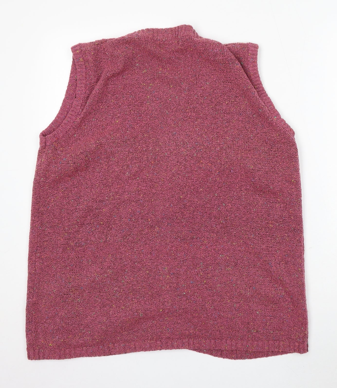 Domino Womens Purple Round Neck Acrylic Vest Jumper One Size