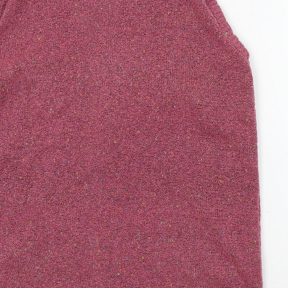 Domino Womens Purple Round Neck Acrylic Vest Jumper One Size