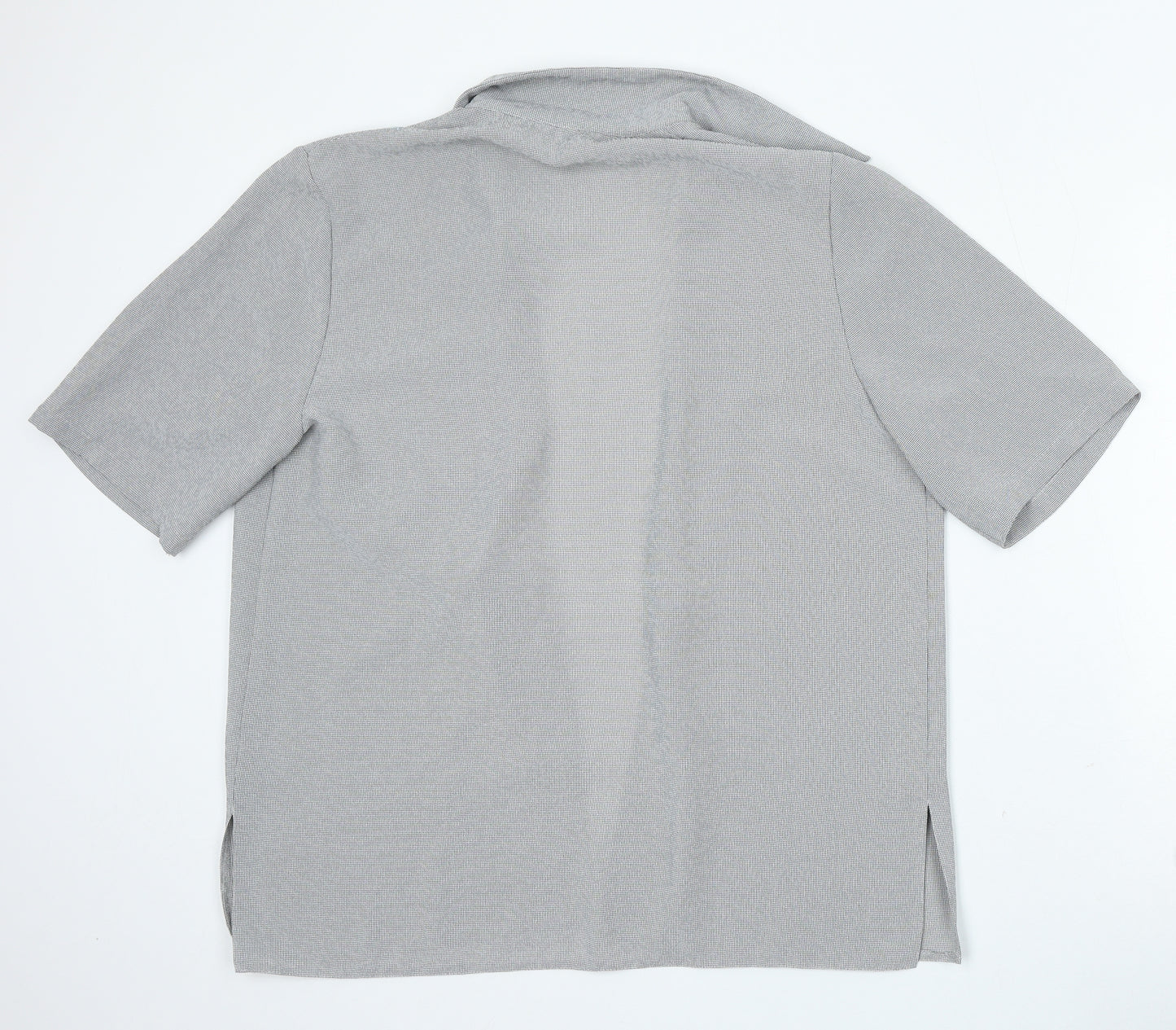 Miss Sukhmani Womens Grey Polyester Basic Button-Up Size 18 Collared