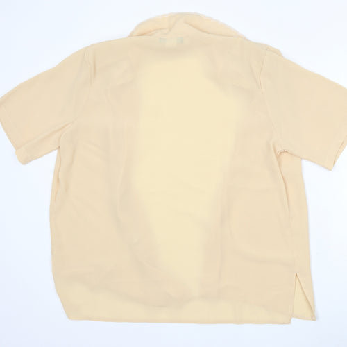 Windsor of London Womens Yellow Viscose Basic Button-Up Size 18 Collared