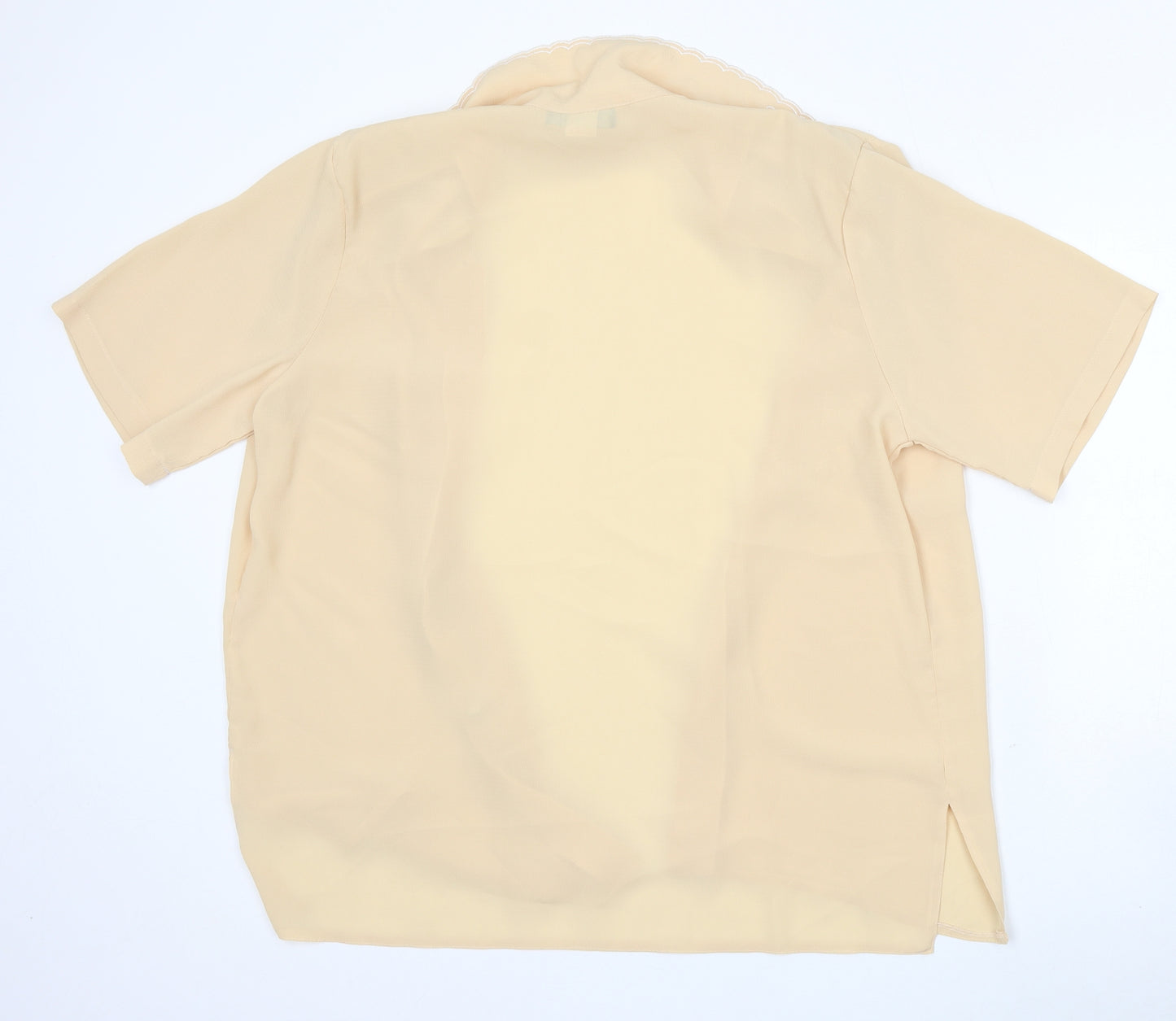 Windsor of London Womens Yellow Viscose Basic Button-Up Size 18 Collared