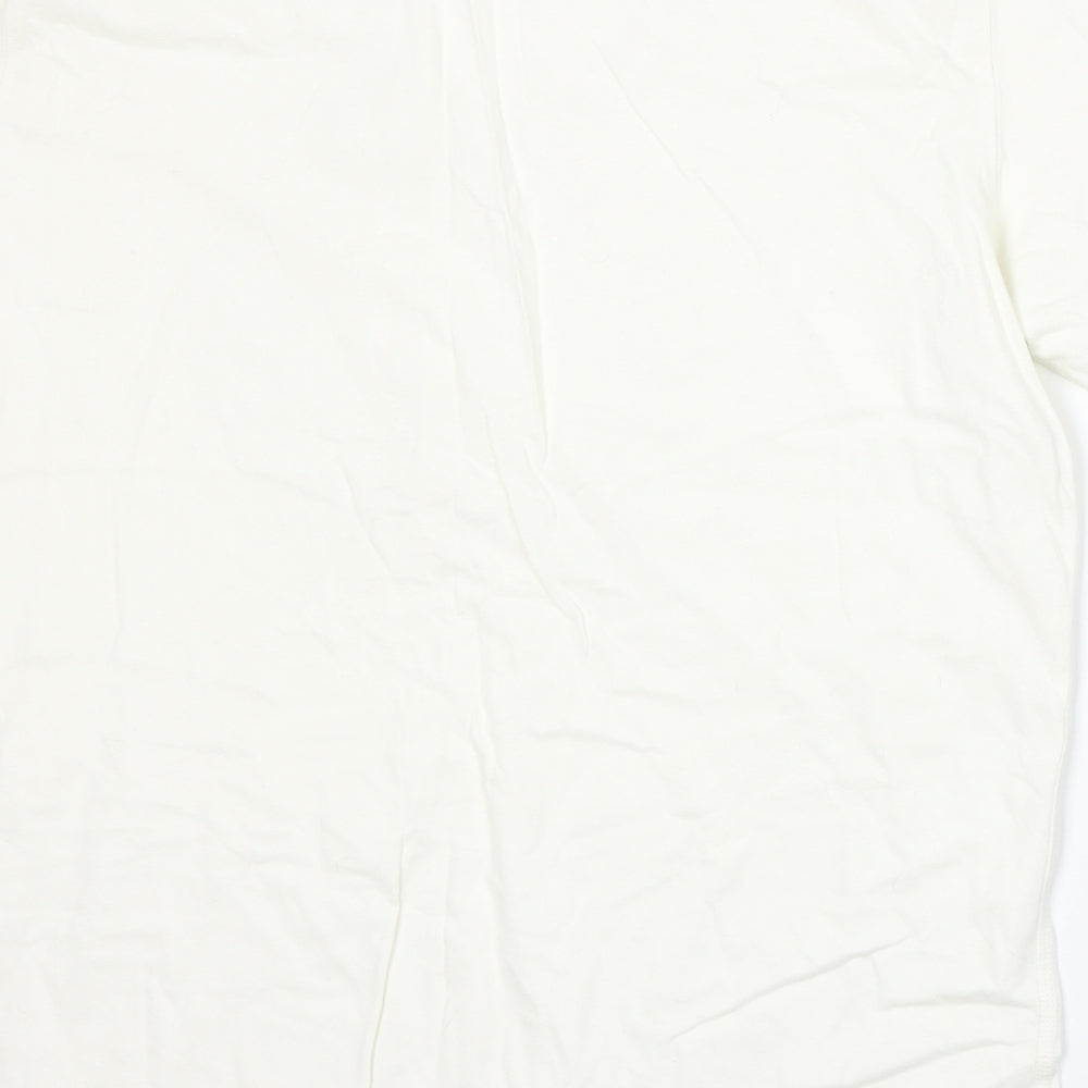 Timberland Mens Ivory Cotton T-Shirt Size XL Round Neck