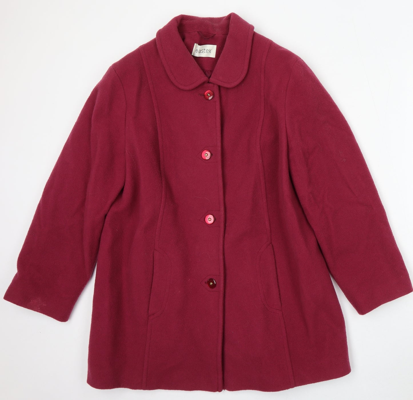 Eastex Womens Purple Pea Coat Jacket Size 16 Button