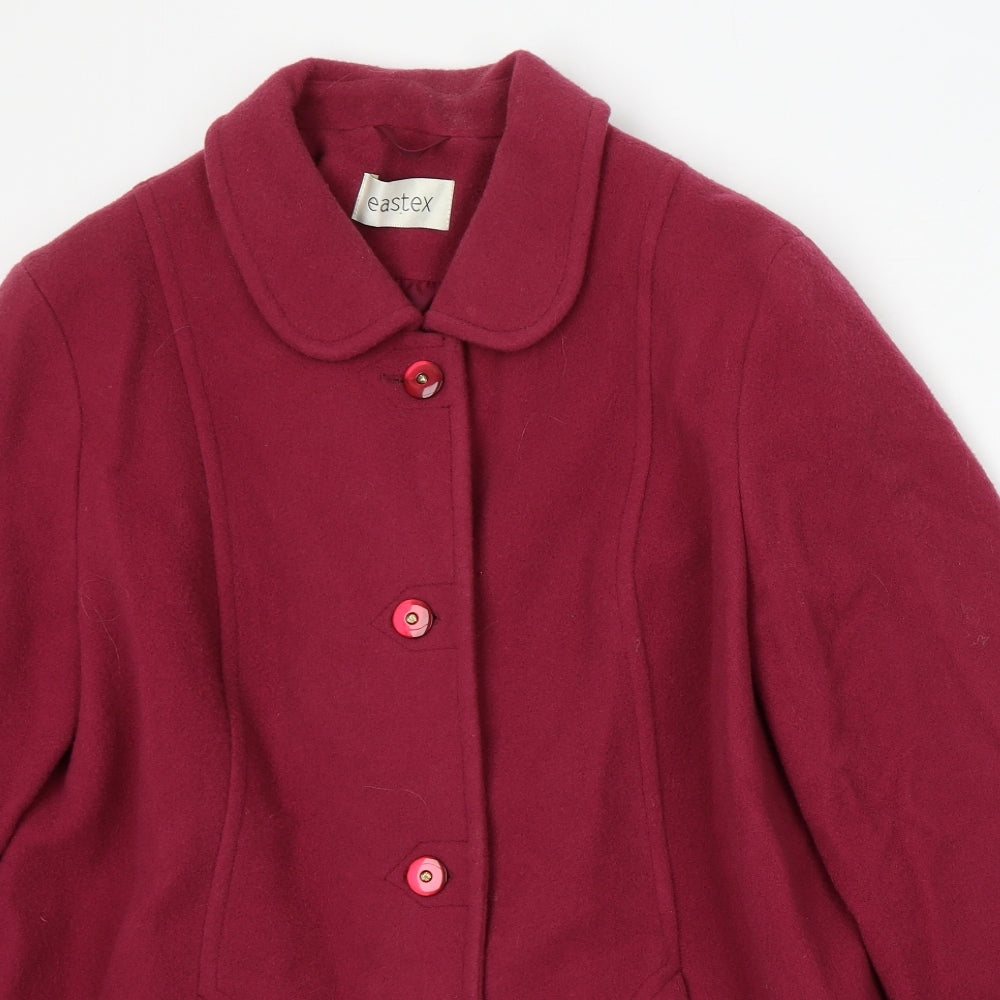 Eastex Womens Purple Pea Coat Jacket Size 16 Button
