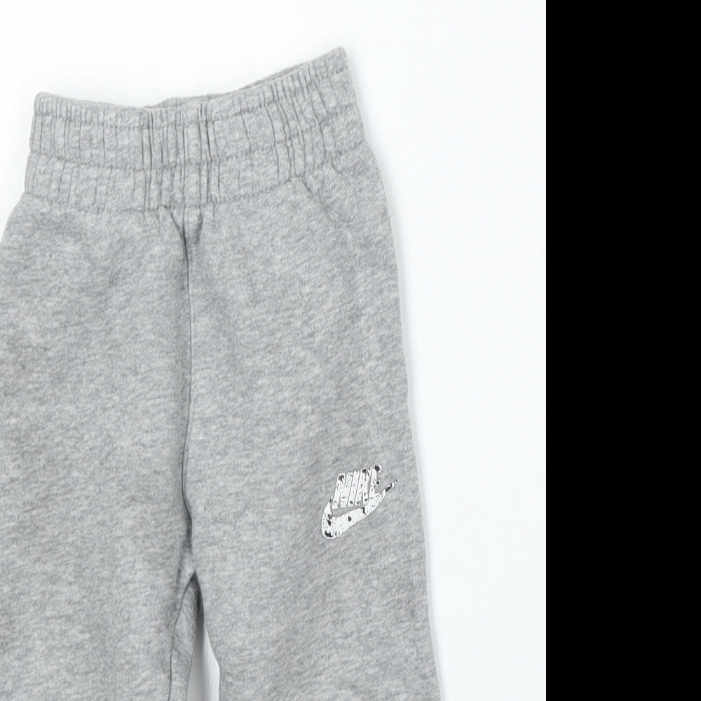 Nike Boys Grey Cotton Jogger Trousers Size 2-3 Years Regular