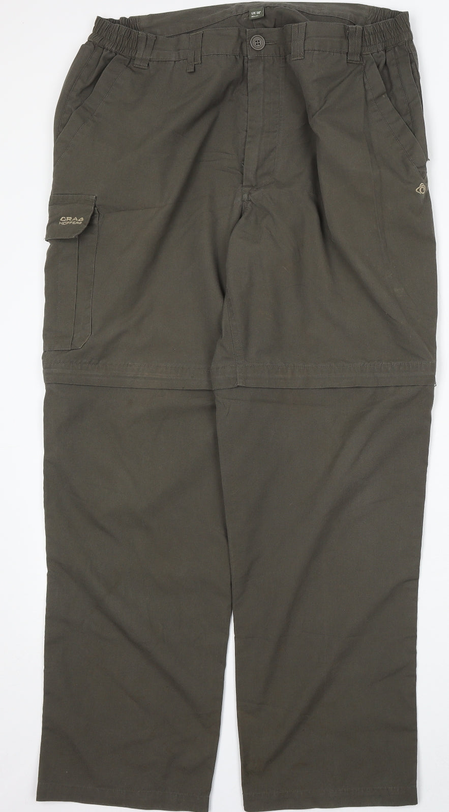 Craghoppers Mens Green Polyester Cargo Trousers Size 36 L31 in Regular