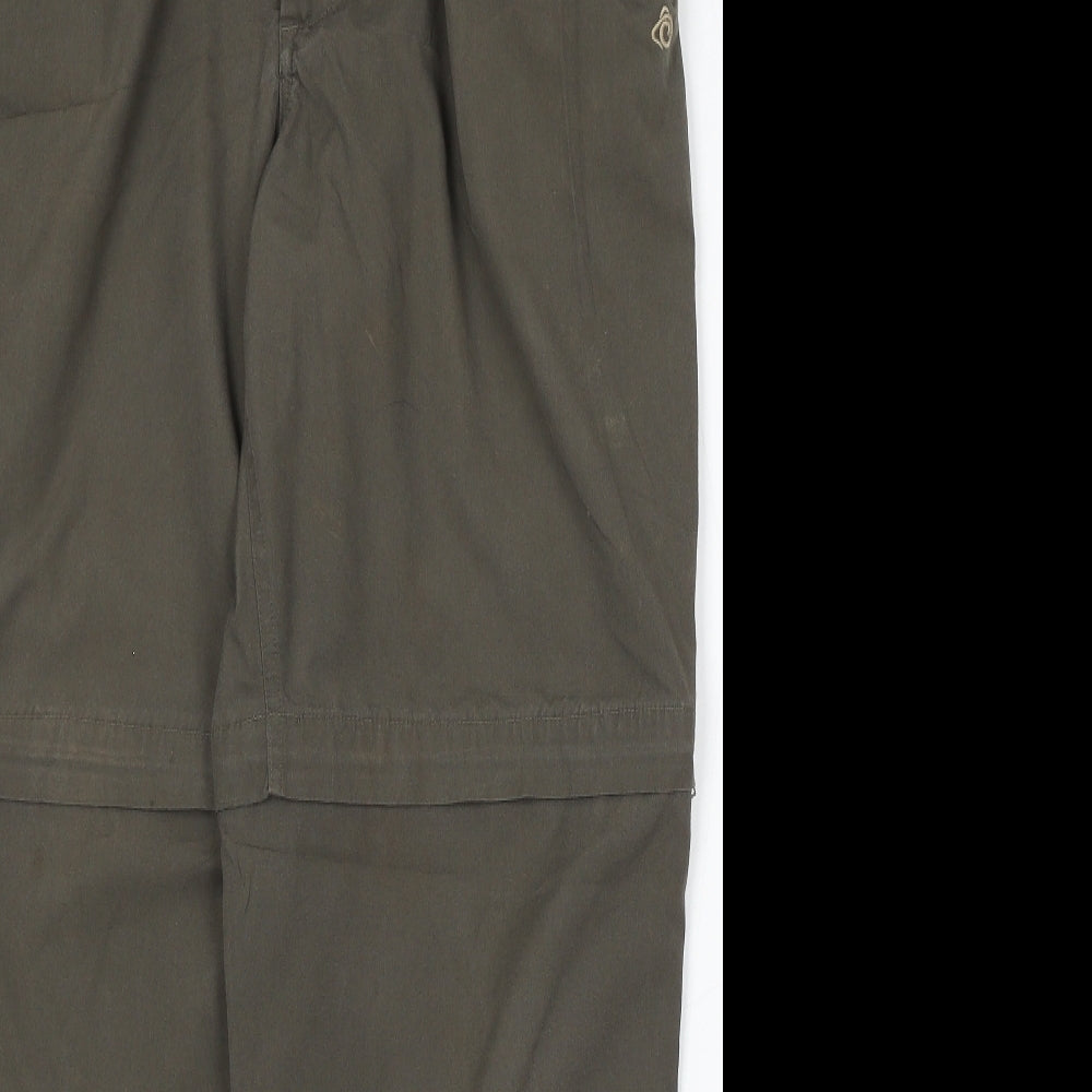 Craghoppers Mens Green Polyester Cargo Trousers Size 36 L31 in Regular
