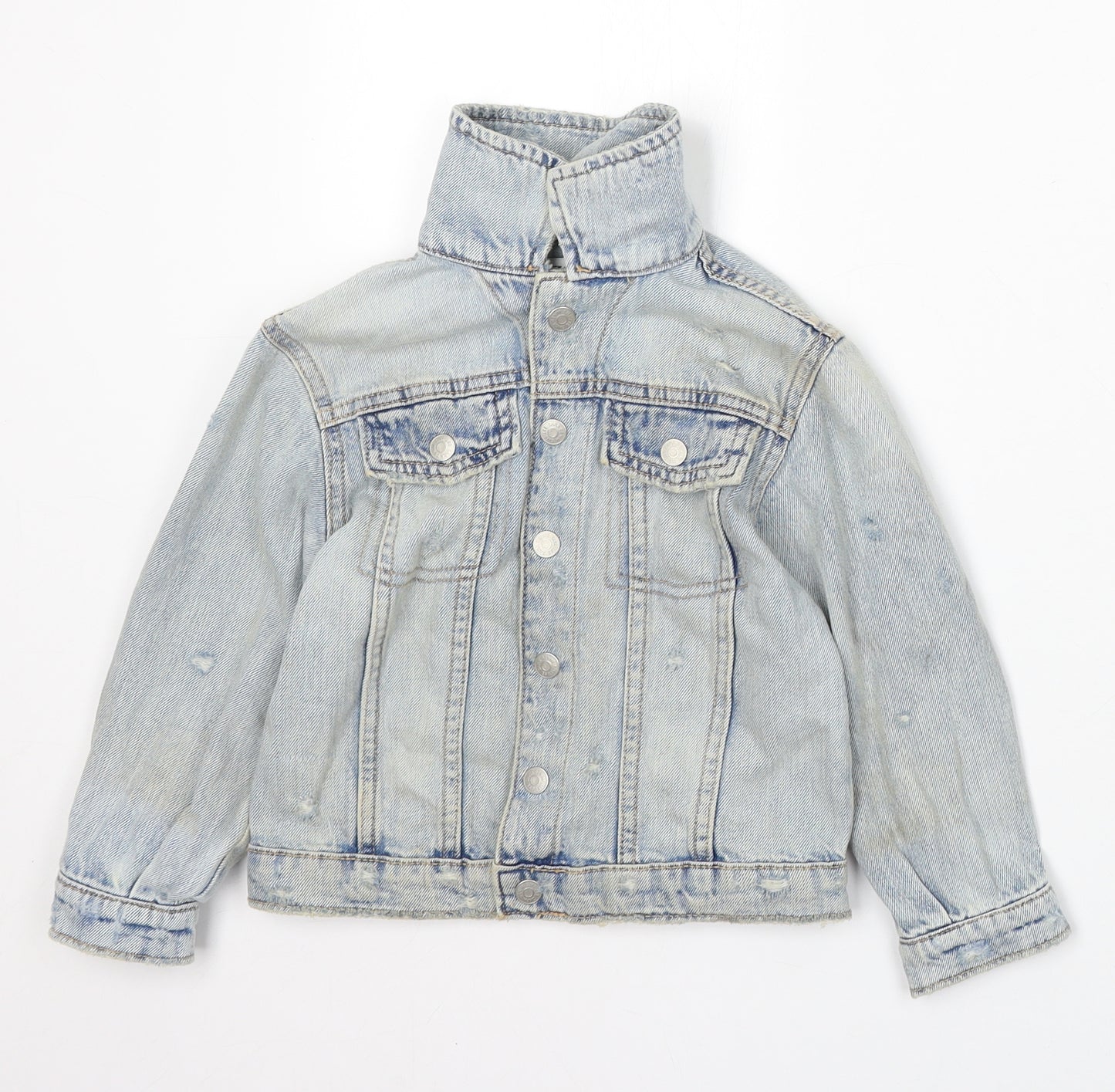 Zara Girls Blue Jacket Size 3-4 Years Button