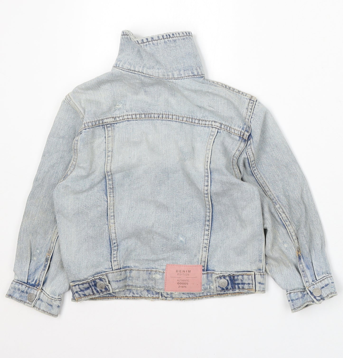Zara Girls Blue Jacket Size 3-4 Years Button
