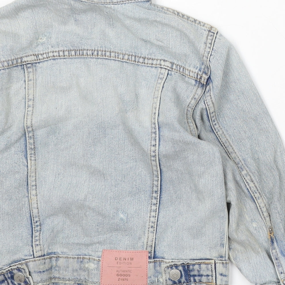 Zara Girls Blue Jacket Size 3-4 Years Button