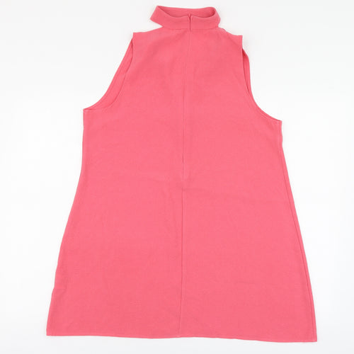 PRETTYLITTLETHING Womens Pink Polyester Trapeze & Swing Size 12 V-Neck