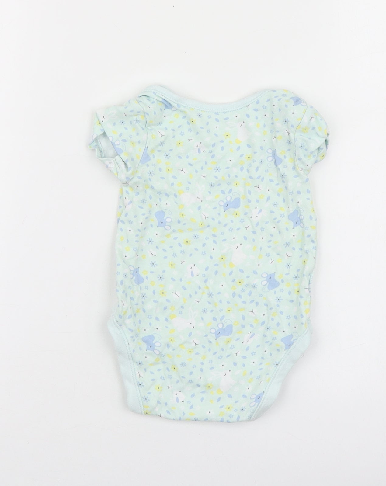 George Baby Green Geometric Cotton Babygrow One-Piece Size 9-12 Months