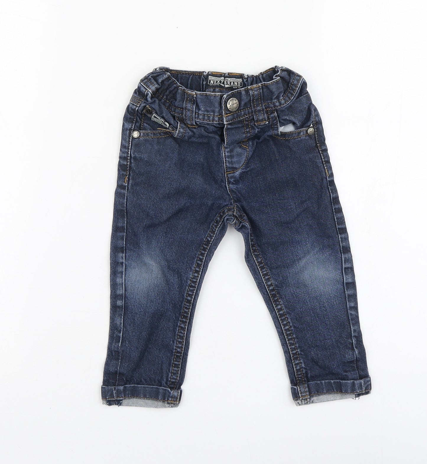 NEXT Boys Blue Cotton Cropped Jeans Size 12-18 Months