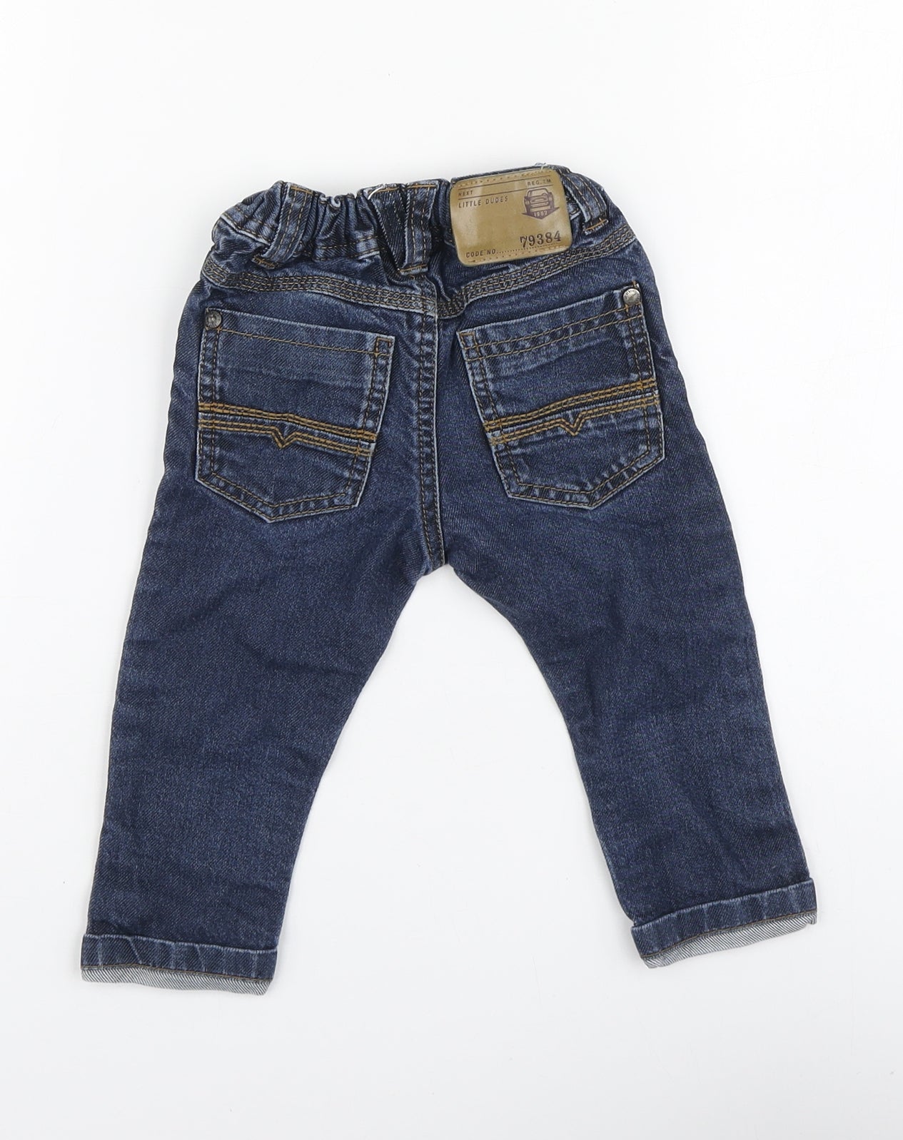 NEXT Boys Blue Cotton Cropped Jeans Size 12-18 Months