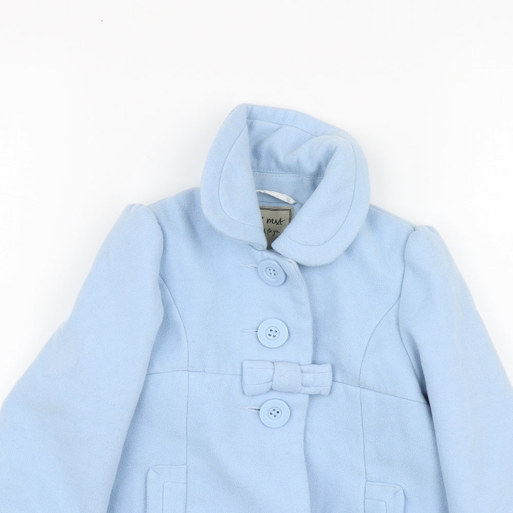 NEXT Girls Blue Pea Coat Coat Size 2-3 Years