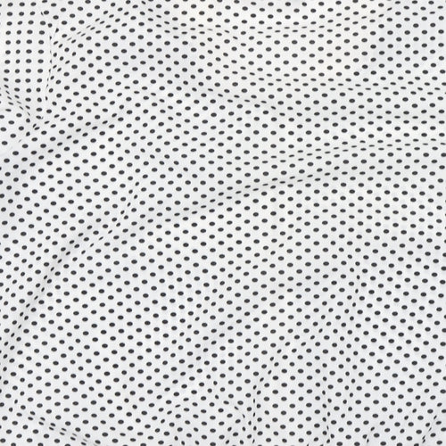 Atmosphere Womens White Polka Dot Polyester Pullover Sweatshirt Size 14