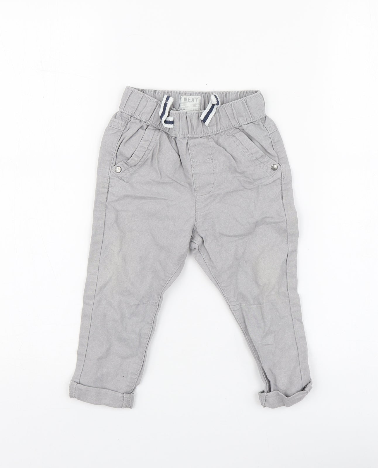 NEXT Boys Grey Linen Jogger Trousers Size 12-18 Months