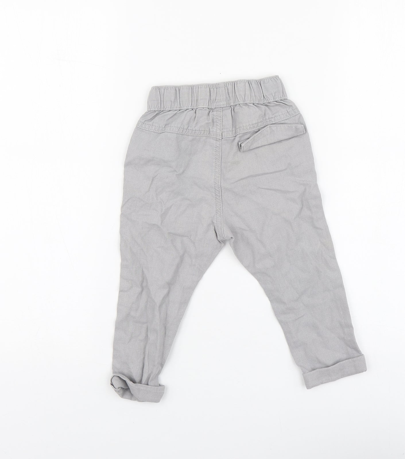 NEXT Boys Grey Linen Jogger Trousers Size 12-18 Months