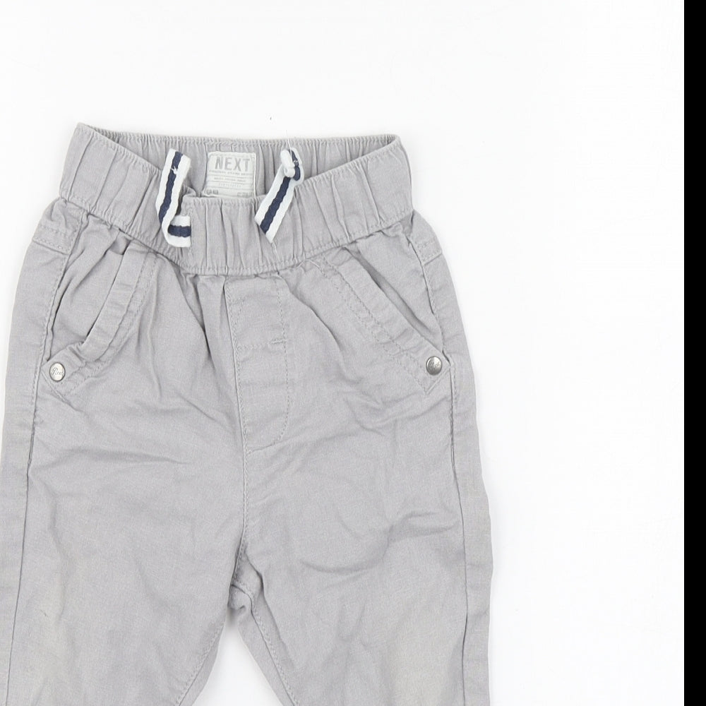 NEXT Boys Grey Linen Jogger Trousers Size 12-18 Months