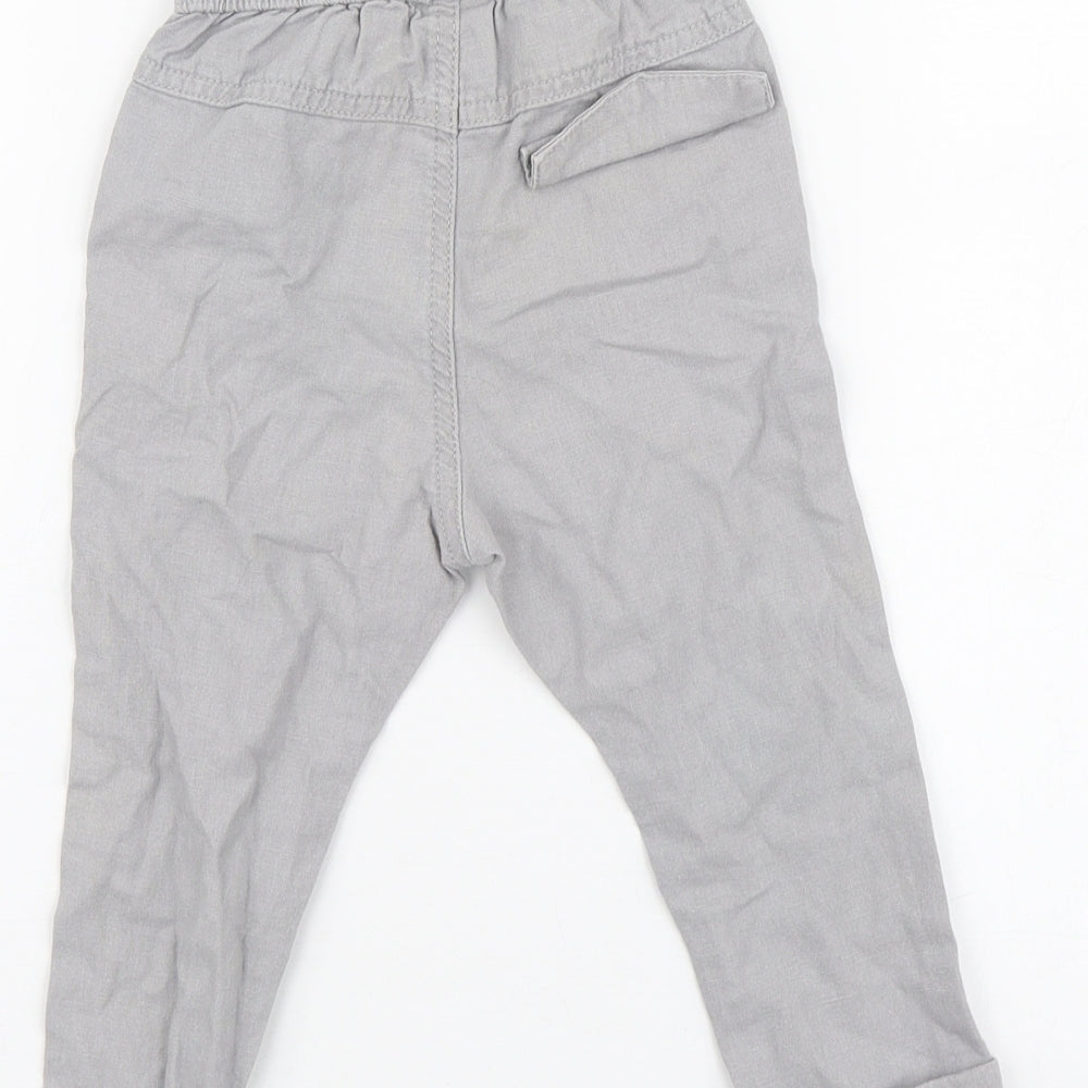 NEXT Boys Grey Linen Jogger Trousers Size 12-18 Months