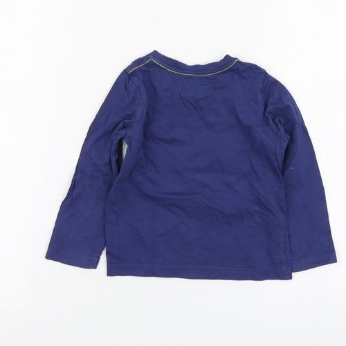 Super Hero Boys Blue Geometric Cotton Basic T-Shirt Size 12-18 Months Round Neck