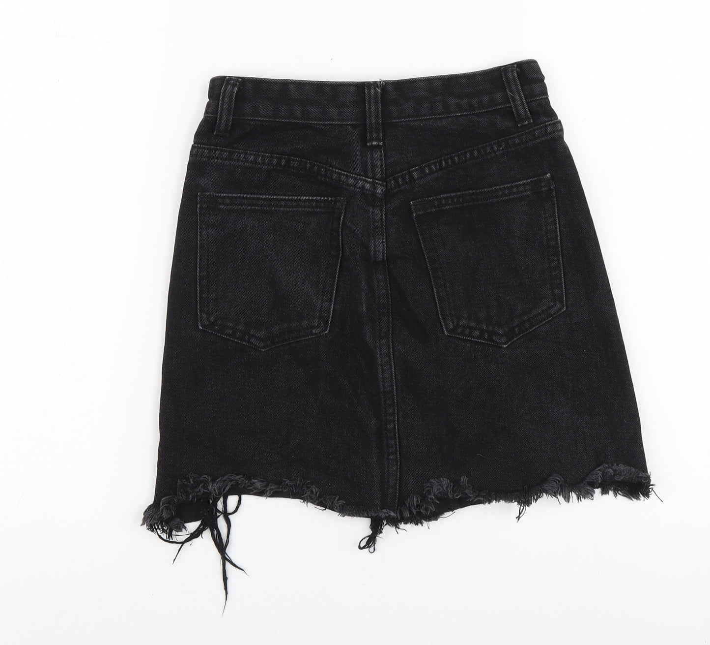 PRETTYLITTLETHING Womens Black Cotton Mini Skirt Size 30