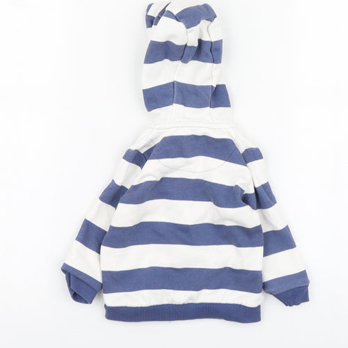 F&F Boys Blue Striped Cotton Full Zip Jumper Size 3-6 Months
