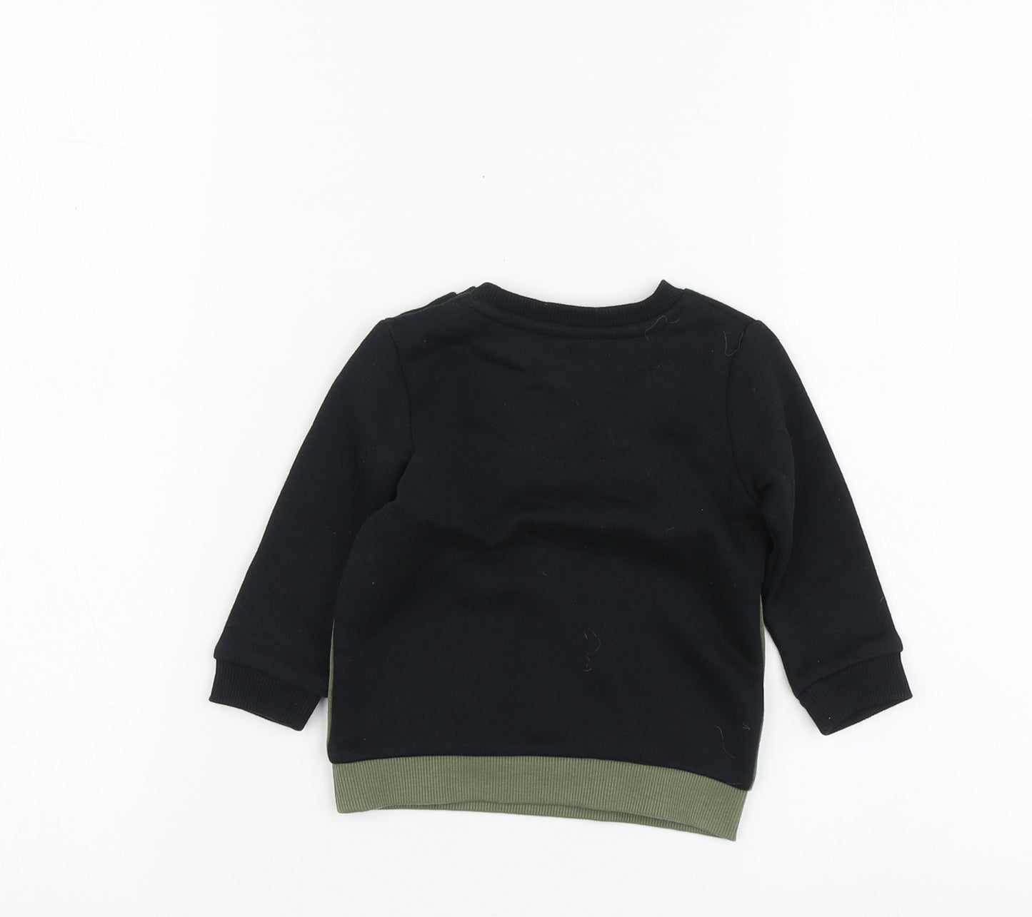 F&F Boys Black Cotton Pullover Jumper Size 3-6 Months