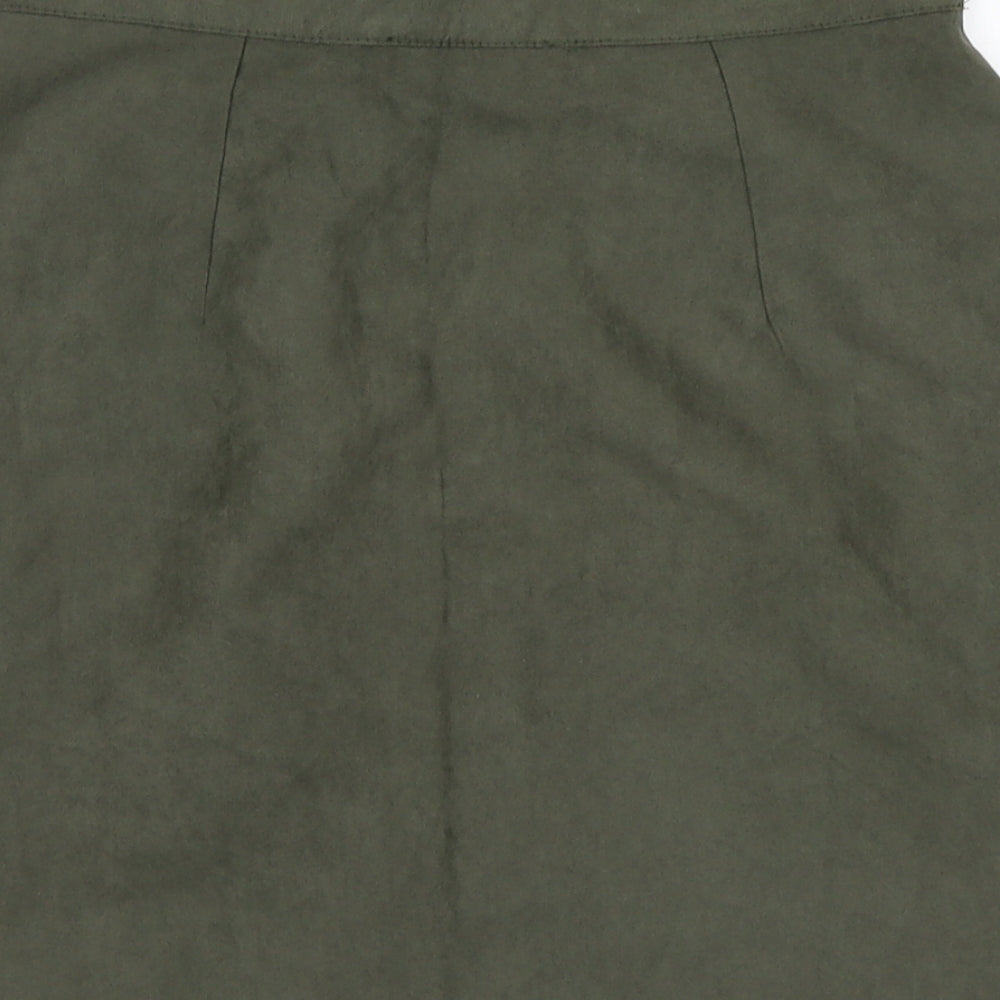 Primark Womens Green Polyester A-Line Skirt Size 8