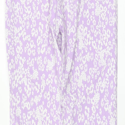 Primak Womens Purple Geometric Viscose Trousers Size 8 L26 in Regular