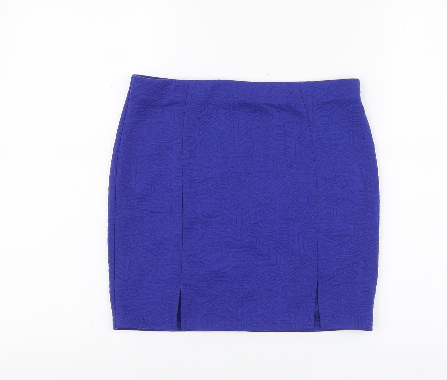 Atmosphere Womens Blue Geometric Viscose Mini Skirt Size 10