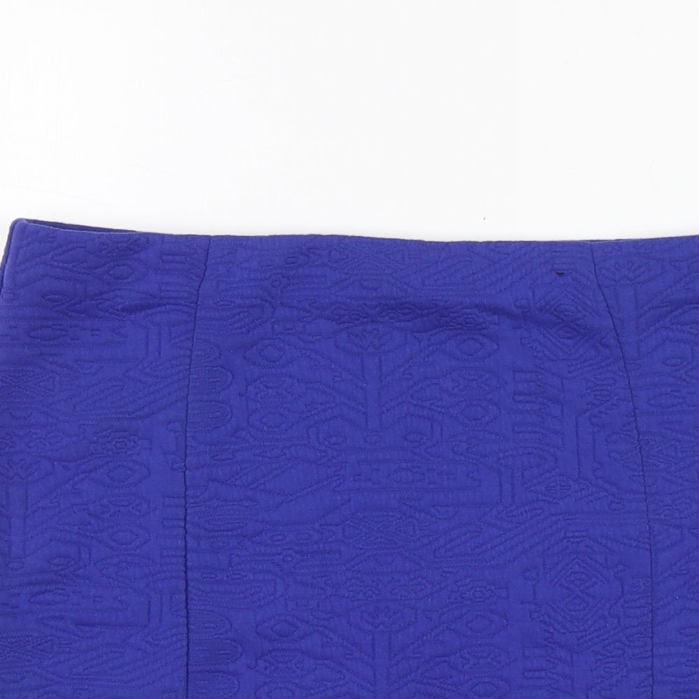 Atmosphere Womens Blue Geometric Viscose Mini Skirt Size 10