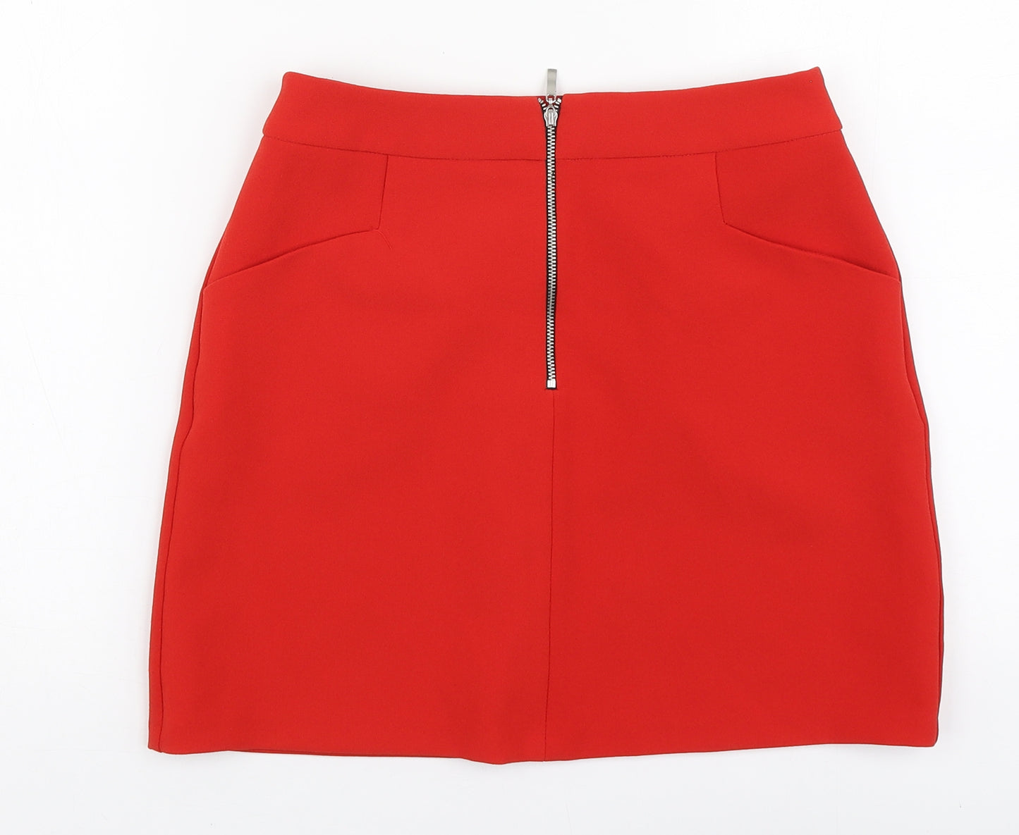 New Look Womens Red Polyester Mini Skirt Size 8