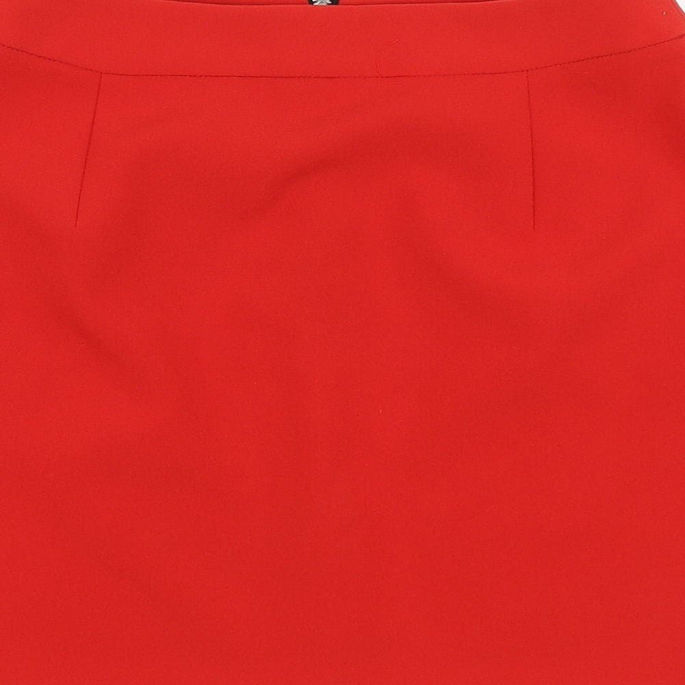 New Look Womens Red Polyester Mini Skirt Size 8