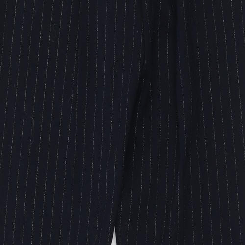 H&M Womens Blue Striped Polyester Chino Trousers Size 12 L28 in Regular