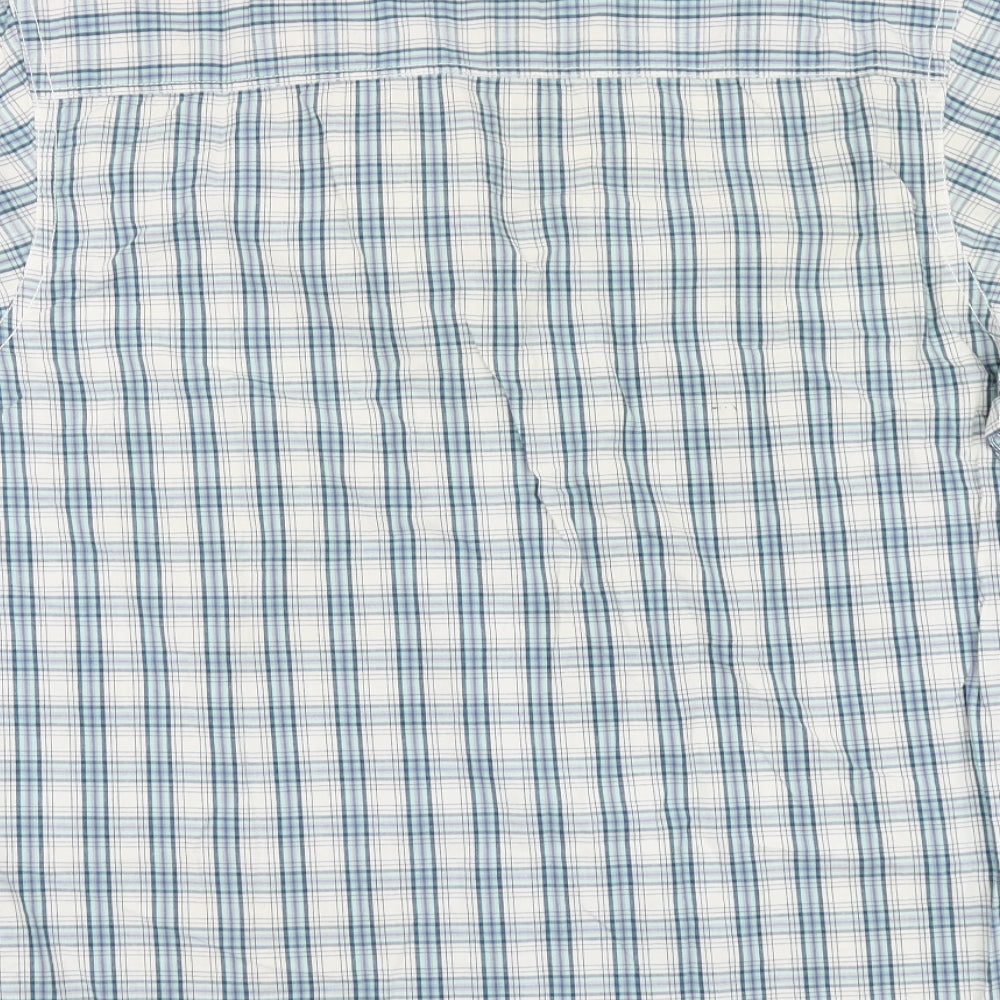 Boston Crew Mens Blue Plaid Cotton Button-Up Size XL Collared