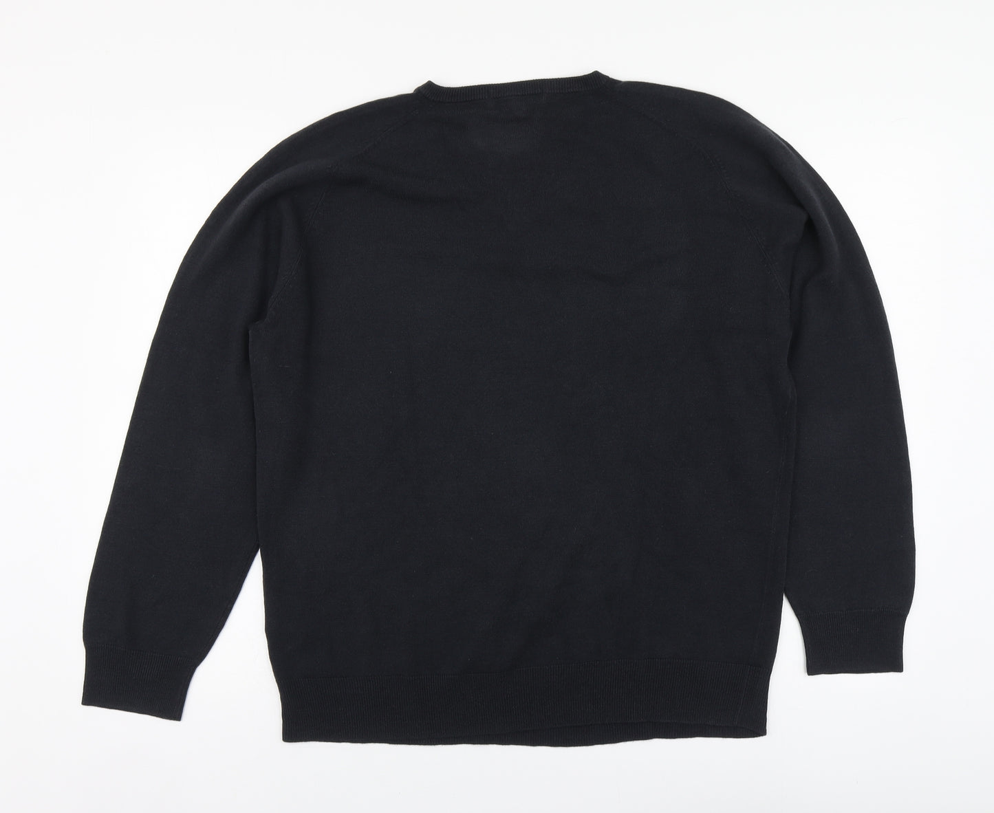 Marks and Spencer Mens Grey V-Neck Acrylic Henley Jumper Size L