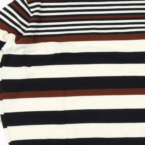 Cedr wood state Mens Multicoloured Round Neck Striped Acrylic Pullover Jumper Size XL