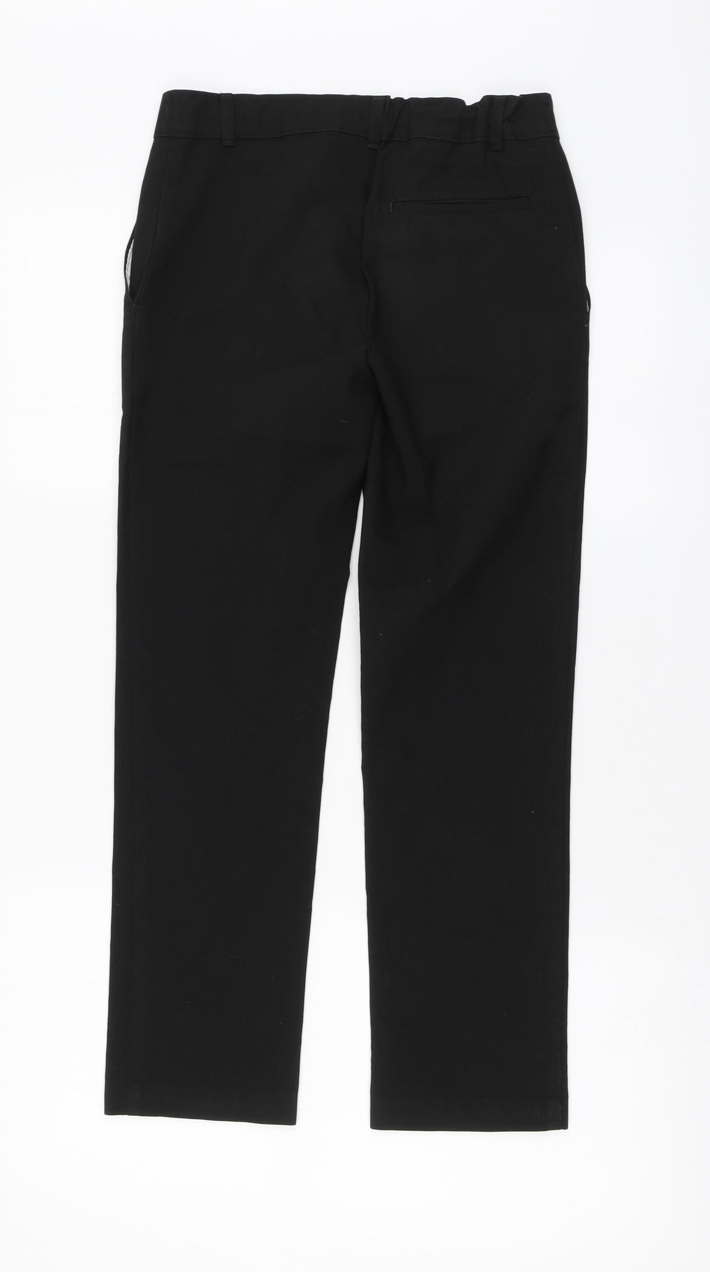 Marks and Spencer Boys Black Polyester Chino Trousers Size 11-12 Years Regular