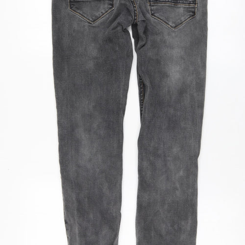 King Bon Mens Grey Cotton Skinny Jeans Size L L29 in Regular